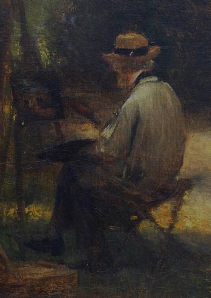 Jules Dupré. Autoportrait au chevalet; hst. Musée d'Art et d'Histoire Louis Senlecq