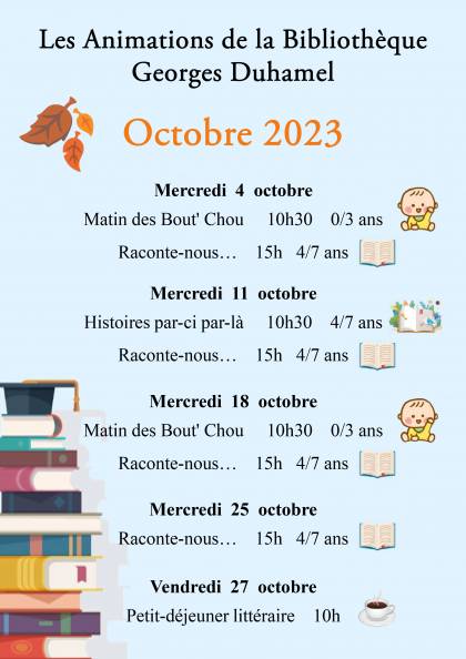 animation bibliotheque octobre 2023