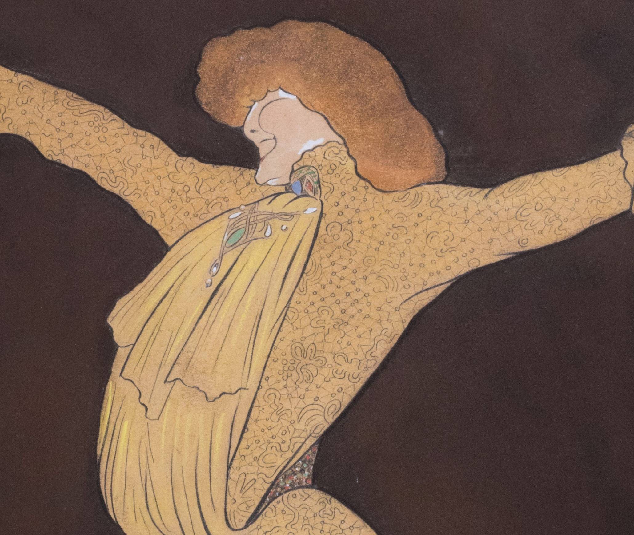 Cappiello. Mme Sarah Bernhardt, 1903, mine de plomb, pastel, aquarelle, rehauts de gouache blanche sur papier. Atelier Cappiello