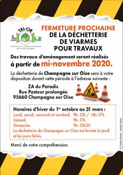 Fermeture de la déchetterie de Viarmes pour travaux