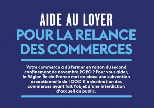 Aide régionale au loyer pour la relance des commerces