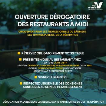 Ouverture dérogatoire des restaurants
