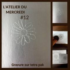 Atelier gravure sur Tetra Pak