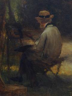 Jules Dupré. Autoportrait au chevalet; hst. Musée d'Art et d'Histoire Louis Senlecq