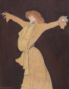 Cappiello. Mme Sarah Bernhardt, 1903, mine de plomb, pastel, aquarelle, rehauts de gouache sur papier. Atelier Cappiello