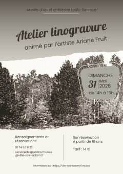 Atelier linogravure animé par l'artiste Ariane Fruit