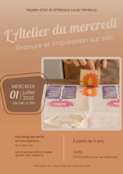 L'Atelier du mercredi - Gravure sur gomme et impression sur sac