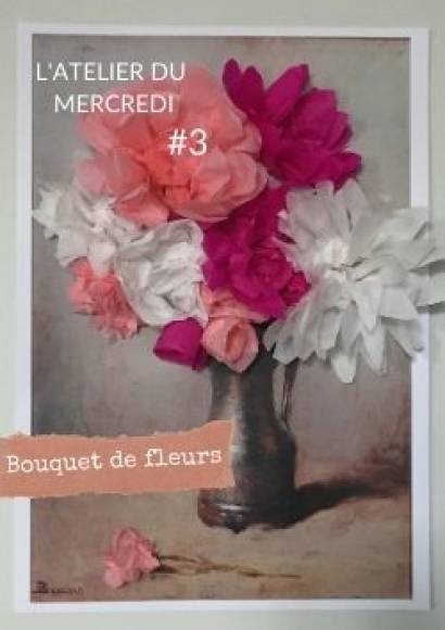Atelier collage bouquet de fleurs en relief