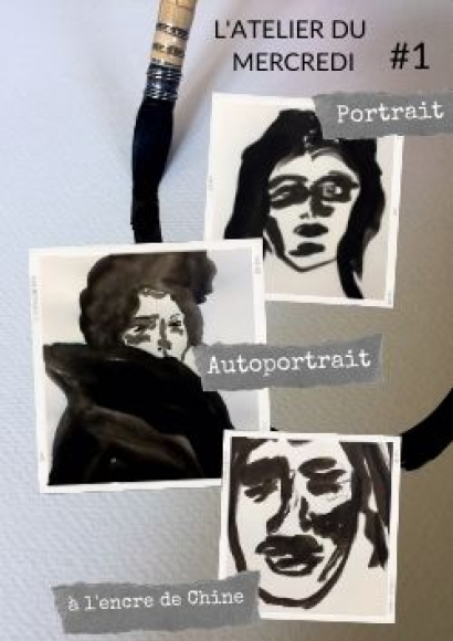 Atelier portrait-autoportrait à l'encre de Chine