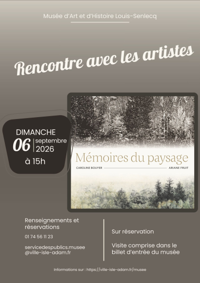 Rencontre avec les artistes - Septembre 2026