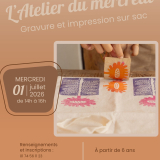 L'Atelier du mercredi - Gravure sur gomme et impression sur sac