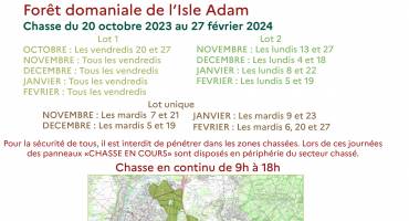 Calendrier chasse 2023/2024